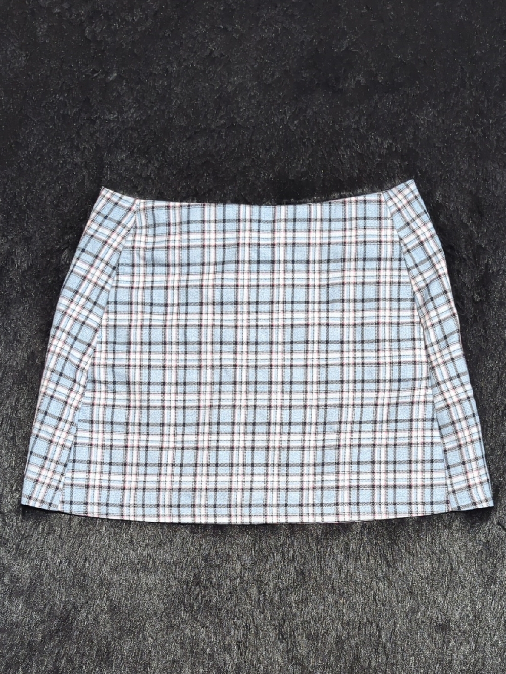 NEW Vintage Urban Outfitters Light Blue & White Plaid Mini Skirt Women's Size S